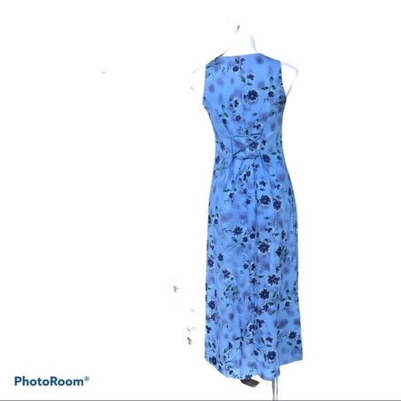 Basic Edition Blue Floral Print Sleeveless Dress - Picture 3 of 7